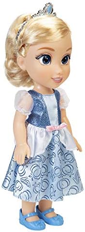 Disney Princess Cinderella Doll 14/ 35cm Tall Includes Royal Reflection Glitter Eyes, Removable Dress, Shoes and Tiara with Long Flowing Hair, Perfect for Girls Aged 3+