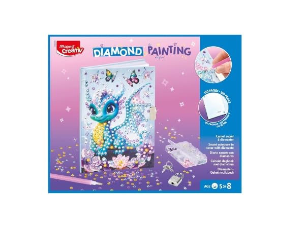 Maped Creativ Diamond Painting - Cuaderno para Decorar con Diamantes Brillantes, Kit Creativo para Niños +5 Años, Actividad Relajante de Mosaico con Gemas de Colores, Manualidad Personalizada