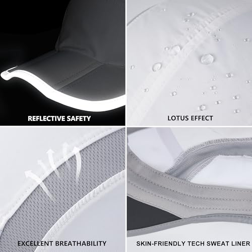 Image of GADIEMKENSD Reflective Folding Outdoor Hat Unstructured Design UPF 50+ Sun Protection Sport Hats for Womens and Mens