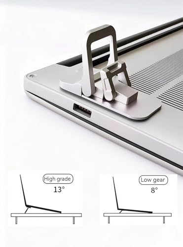 Image of 2PCS Laptop Stand, Portable Laptop Cooling Pad, Foldable Metal Keyboard Stand, Mini Keyboard Pillar (Black,Two Gears)