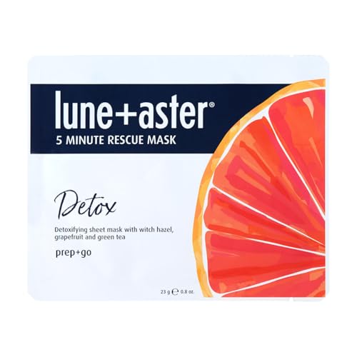 Lune+Aster 5 Minute Rescue Mask - Hydrate | Deeply Hydrating Sheet Mask with Hyaluronic Acid, Coconut, Argan and Avocado Oils. Made in Korea.