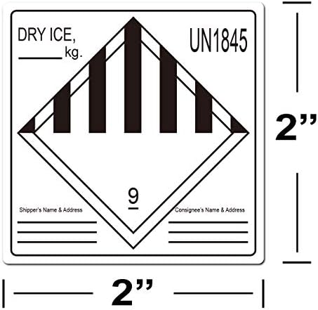 Amazon.com : Dry Ice Shipping Labels Hazard Class 9 UN1845 ...