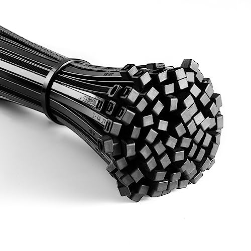 Kabelbinder Schwarz Set 100 Stück 300mm x 4mm,Highwings Kabelbinder Klein Nylon Verschiedene Größen Super Haltbar Selbsthemmend Kabelbinder für Kabelmanagement,Gartenarbeit UV Beständig Set