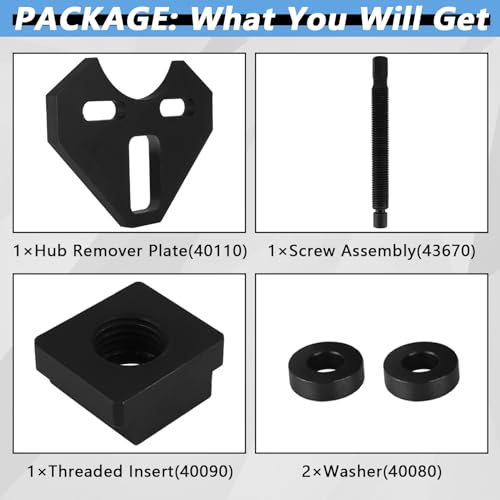 Image of 40100 Wheel Hub Bearing Removal Tool, Steel Hub Removal Tool Kit Compatible with 5 6 8 Lug Wheel Hub Assemblies for Most Cars and Trucks (Black)