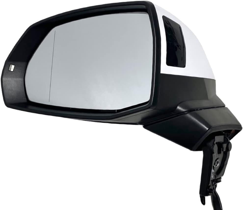 Spieg Driver Side Mirror for 2018-2024 Audi Q5 SQ5 Power Adjustment Heated BSM Power Folding Memory Turn Signal Light White 15 Pins Left