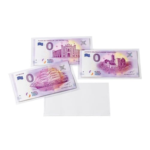 Leuchtturm Schutzhüllen Basic für Banknoten und „Euro Souvenir-Scheine, 140 x 80 mm, 50er Pack