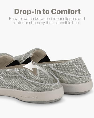 Mens Slip On Shoes, Canvas Loafers with Arch Support, Orthopedic Casual Sneakers for Plantar Fasciitis, Indoor & Outdoor Walking Slippers Shoes for Pain Relief (11.5, Grey)3