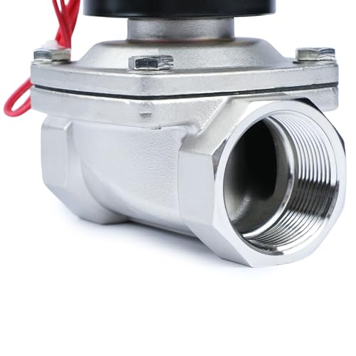 Électrovanne 12V acier inoxydable normalement fermée de 5,1 cm pour eau - 6