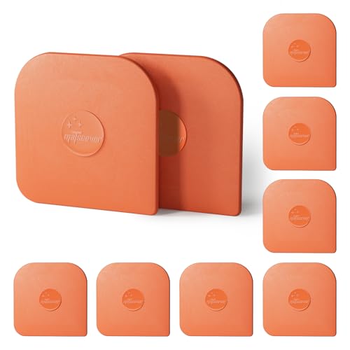 Image of Pan Scraper, 10 Pcs Plastic, Non Scratch for Cast Iron, Pot and Pan Cleaning, Sturdy Scraper Kitchen Tool-Orange