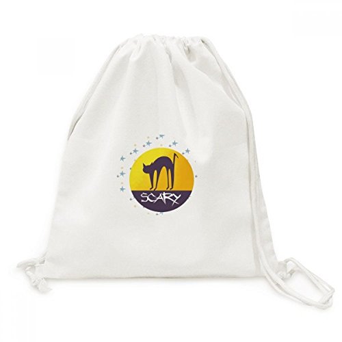 Sac à cordon chat d'horreur effrayant Halloween en toile pour emporter vos affaires de voyage