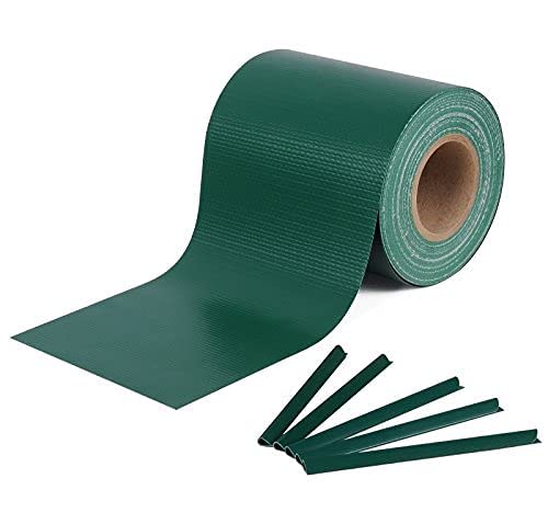 WOLTU® Taśma maskująca PCW 450 g/m² zielona 70 m z 50 x szynami mocującymi folia ogrodzeniowa z podwójnym prętem, ochrona przed wzrokiem i wiatrem