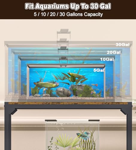 20-30 gallon aquarium stand fish tank stand with adjustable 3-tier storage shelf heavy duty reptile breeder turtle tank terrarium rack table for home office 3034 l x 1234 w x 32234 h black
