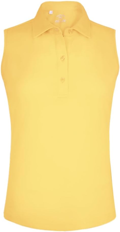Monterey Club Women's Microfiber Tailored Collar Solid Sleeveless Polo Shirt #4063