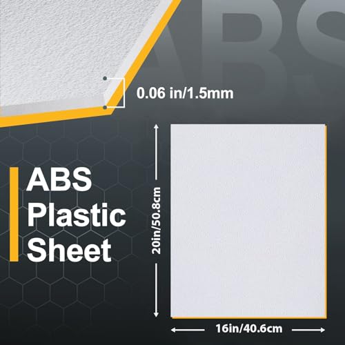 Image of Plastic Sheet 16 inch x 20 inch x 0.06 inch, White PVC Board Flexible Moldable Impact Strength and High Tensile 1 /16 inch Thick (1.5mm) for Crafts Materials Home Decor and Handicrafts, Abs Plastic Sheets 6 Pack