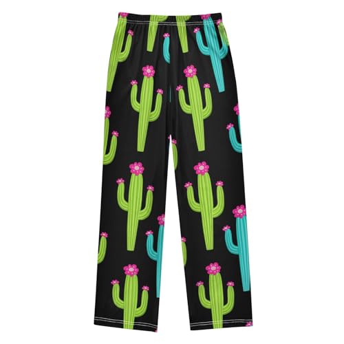 J JOYSAY Flowering Cactus Plant Dark Pajamas Pants Soft Long Pajama Bottoms Lounge Sleep Pants Size S-XL2