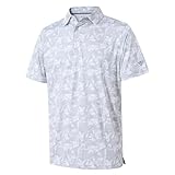 Golf Shirts for Men Dry Fit Short Sleeve Print Performance Moisture Wicking Polo Shirt