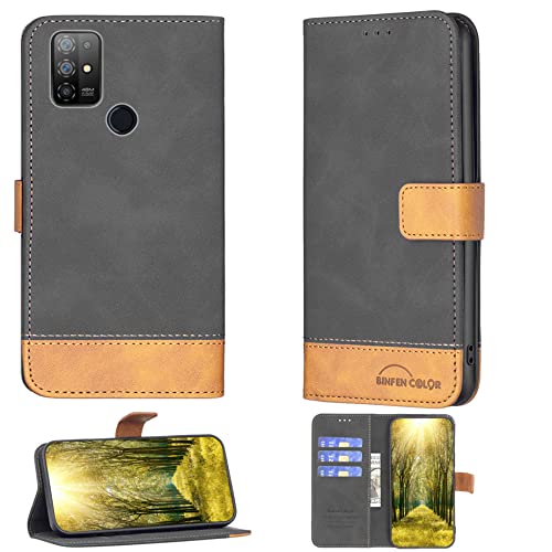 Aroepurt Etui z klapką kompatybilne z Logic L68 etui na telefon skóra PU podpórka magnetyczny portfel etui BF188-HEI
