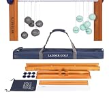 DOCTOR SPORT Profi Leitergolf Spiel Outdoor-Spiel mit echte Golfbällen, Holzgestell und Transporttasche, und Bolas-Tasche offizielle Größen (Grun - Grau)