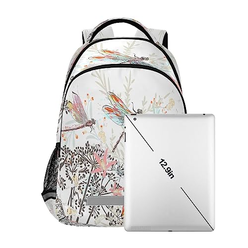 Sac à dos imprimé aquarelle libellule imperméable et décontracté
