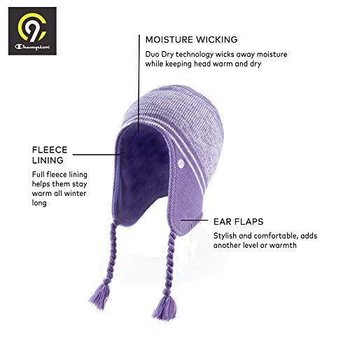 C9 Champion Kids' Peruvian Hat With Ear Flaps And Fleece Lining, Lilac Peruvian, Girls' #TOP4