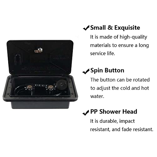 Riloer Wohnmobil-Außenduschbox-Kit, für Wohnmobile, Anhänger und so weiter. schwarz