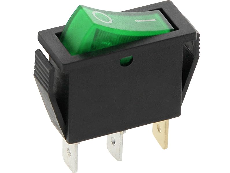 Interruttore A Bilanciere 3 Posizioni – 12/24V DC SPST Con Cover Di Sicurezza E Led Rosso – Per ATV, Barche, Camper - 4