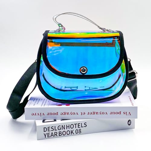 TotePrint Holographic Clear Tote Bag Waterproof PVC Handbags for Work,Shopping,Beach,Stadium,Travel,Swim Venue or Concert4