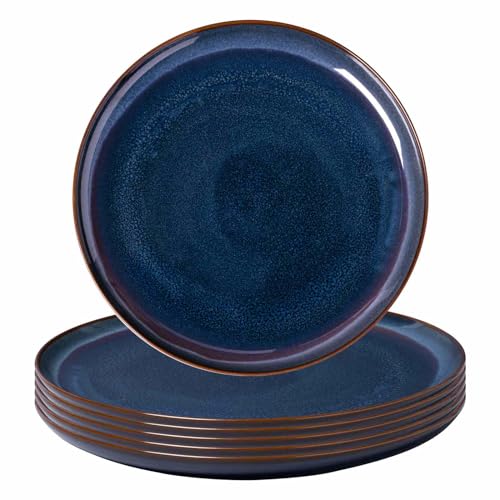 Villeroy & Boch like. by Crafted Denim Speiseteller 6er Set, 29 cm, Teller mit Reaktivglasur, Premium Porzellan, Blau
