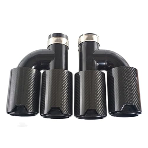 Silencieux voiture fibre carbone brillant pour embout tuyau d'extrémité automobile BMW et Quad