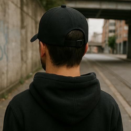 Boné Liso Preto Basico Ajustavel de Fitão Masculino Feminino Aba Curva Strapback