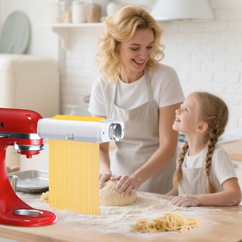 image for NEWSETS Pasta Maker Attachment for Kitchenaid/ Cuisinart Mixers, Noodl