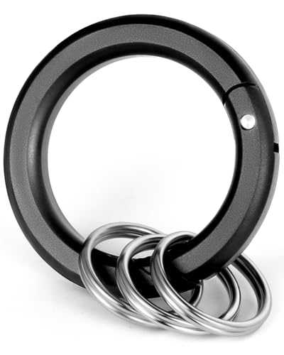 TIMULTI Multi-Use Carabiner Clips,Small Caribeener Clips with Key Rings, 1.4