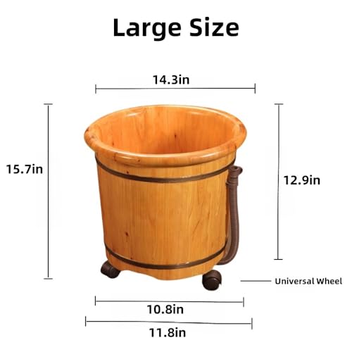 Bañera de pies de madera maciza con tapa Wcxixo miniatura 7
