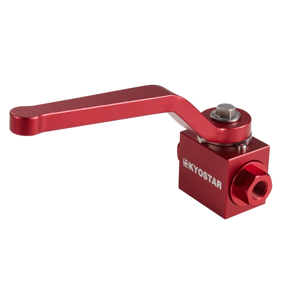 KYOSTAR 1/8 Zoll NPT-Absperrventil, Aluminium-Bremsleitungssperre, Absperrventil, Rot