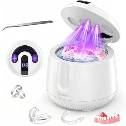 48kHz Ultrasonic Cleaner, 200ML Pod for Retainers, Dentures, Aligners &amp; Jewelry