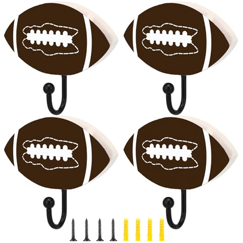 Marsui 4 Pcs Football Wall Decor 2 Inch Vintage...