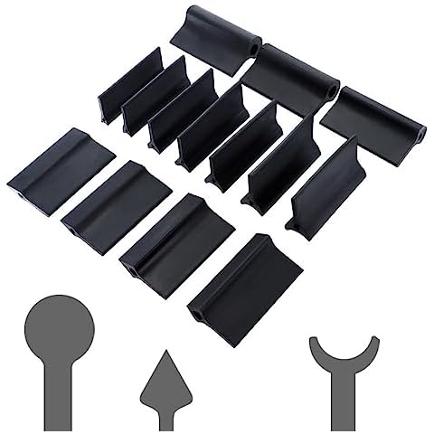 14 pcs Rubber Polishing Pad Flexible Contours Convex Concave Sanding Block, Sandpaper Holder Woodworking Tools Double Ended Contour Grinding Block for Lathe Wood Carving & Crafts (Black Rubber) Cover