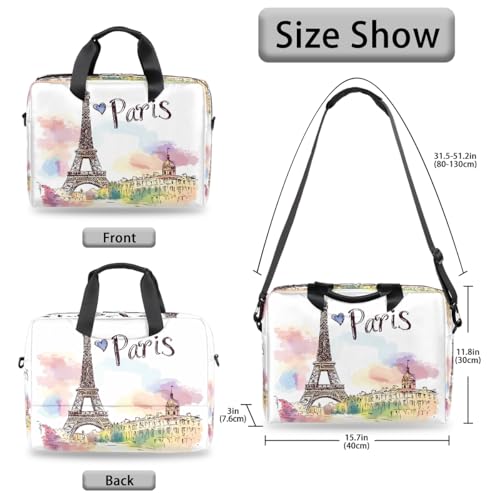 Bolso para laptop tipo mensajero con diseño de Torre Eiffel miniatura 5