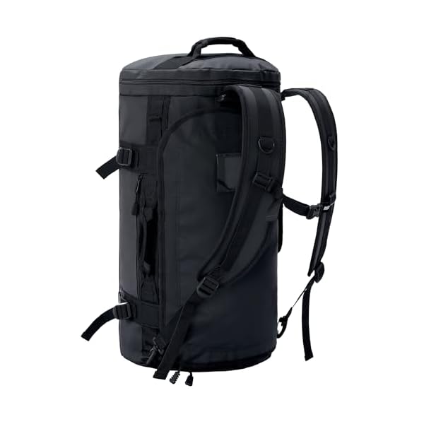 MIER Large Duffel Backpack Sports Gym Bag with Shoe Compartment, Heavy Duty and Water Resistant, Black, 45L