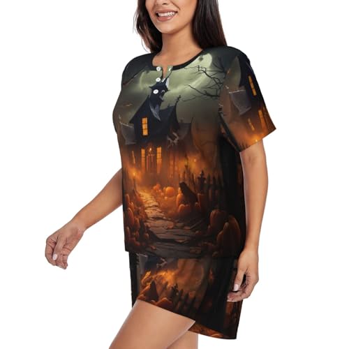 Pijama de Halloween para mujer: conjunto de manga corta ligero 2