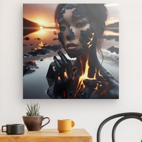 Toile murale femme boue sombre artistique Wedecored pour sublimer le design de votre salon