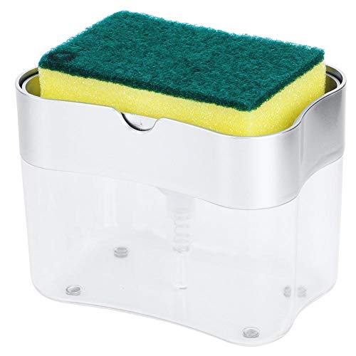 Dispensador de sabão de cozinha tipo prensagem 2 em 1 conveniente, limpador de panelas, para casa, e