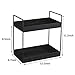KINGBERWI 2 Tier Bathroom Counter Organizer, Standing Vanity Organizer Shelf for Bathroom Storage Organization, Countertop Skincare Makeup Organizers Holder, Black