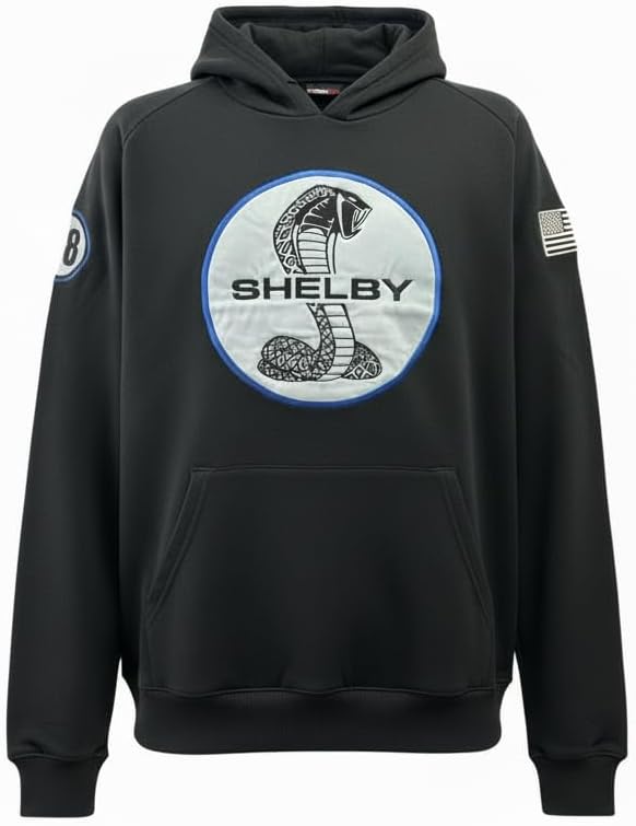 Carroll Shelby® Cobra Super Snake Hoodie | Cotton Fabric with a Embroidered Design | Officially Licensed Shelby® Product