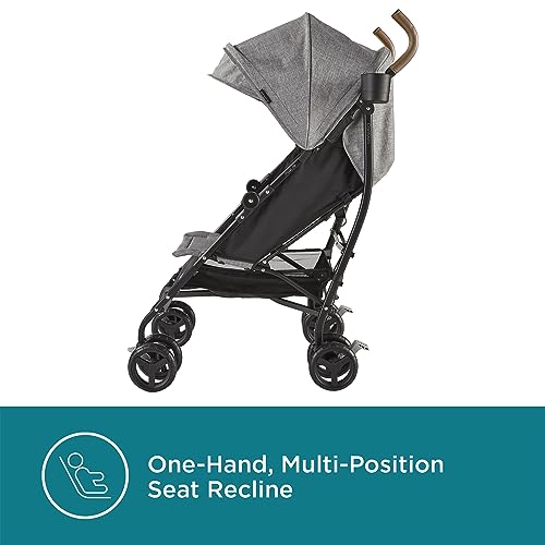 Contours MaxLite Deluxe Lightweight Foldable Baby & Toddler Stroller with Reclining Seat, Compact One-Hand Fold for Airplane or Car Travel, Durable and Comfortable – Graphite Gray