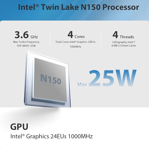 Image of Beelink Mini S13 Mini PC,13th Intel Twin Lake-N150 (up to 3.6GHz, Upgraded N100), 16GB DDR4 500GB M.2 SSD, Mini Desktop Computer Support 4K Dual Display /USB 3.2 /WiFi 6 /BT 5.2 for HTPC /Office /Business