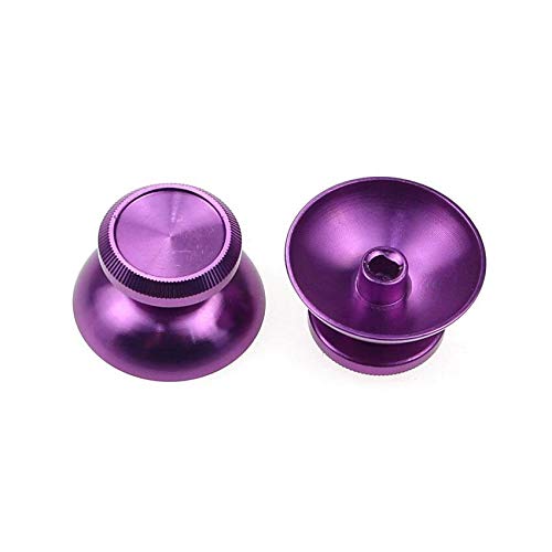 Image of 2pcs Aluminum Metal 3D Analog Joystick Stick Grip Cap Thumbstick Replacement Repair for Xbox 360 Xbox360 Controller (Purple)