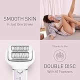 Panasonic ES-EY30-V511 Wet and Dry Epilator, Double Disc with 60 Tweezers, Flexible 90° Pivoting Head, 3 Speed Settings & LED Light, Up to 30 Minutes Operation Time, Cordless, Hair Remover - Image 2