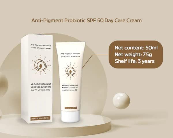 Miniatura 8 de Crema antipigmento probiótica Spf 50 Day Care Cream  Crema de día facial antipigmento  Líquido hidratante antipigmento  Reduce la hiperpigmentación,