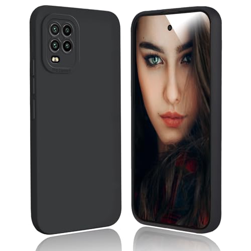 DESSEN Funda para Xiaomi Mi 10 Lite 5G Capa - Silicona Carcasa Antigolpes Protector Camara Móvil Case Cover Suave Delgada Bumper Anti-Huellas, Negro